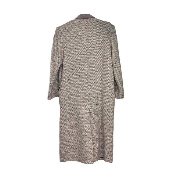 Wool Blend Chevron Long Coat - Picture 2 of 10
